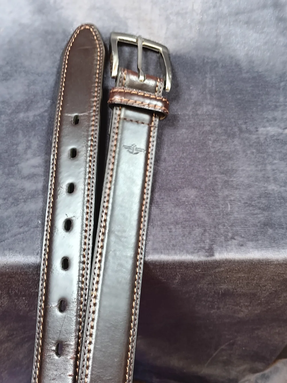 Dockers Brown Leather Belt with Silver Colored Buckle